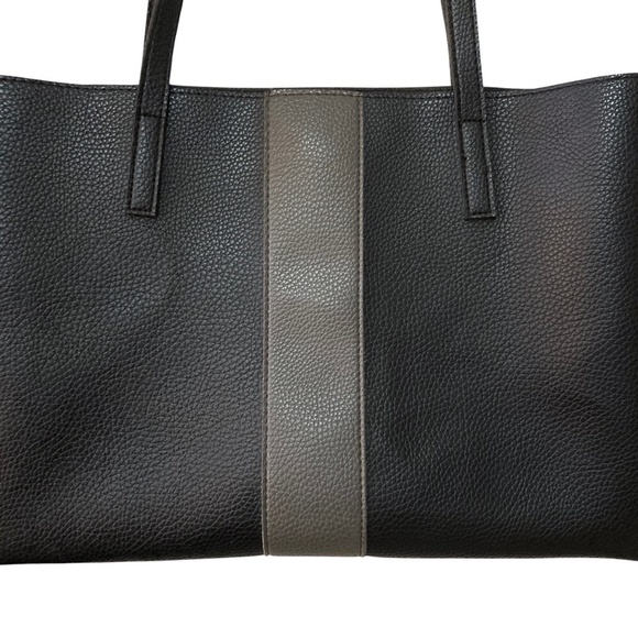 VINCE CAMUTO Luck Vegan Pebbled Leather Tote Bag w/Colorblock Stripe - Picture 6 of 13